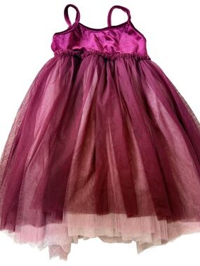 Girls' Burgundy Tulle Party Dress